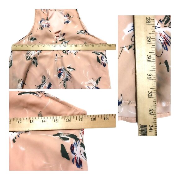 Lulus Merci Bouquet Floral Swing Dress Size S Peach Pink NWT - Picture 13 of 16